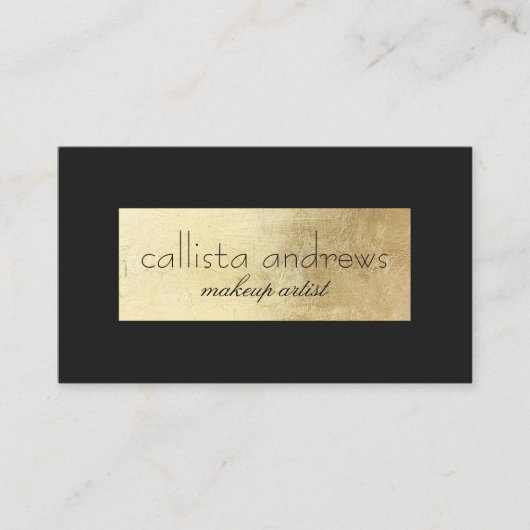 Carte De Visite Bordure de boîte à huile d'or noir élégant moderne (Devant)