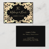 Carte De Visite Bordure de cadre de coffrage doré baroque Damas (Devant / Derrière)