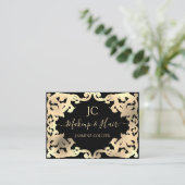 Carte De Visite Bordure de cadre de coffrage doré baroque Damas (Debout devant)