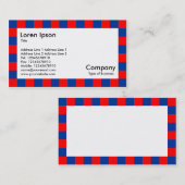 Carte De Visite Bordure de contrôle - Rouge et Bleu (Devant / Derrière)