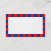 Carte De Visite Bordure de contrôle - Rouge et Bleu (Dos)