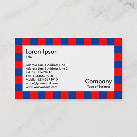 Carte De Visite Bordure de contrôle - Rouge et Bleu (Devant)