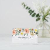 Carte De Visite Bordure de fleurs pêche pastel (Debout devant)