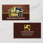 Carte De Visite Bordure de la maison de peinture or (Devant / Derrière)