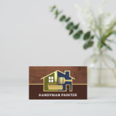 Carte De Visite Bordure de la maison de peinture or (Debout devant)