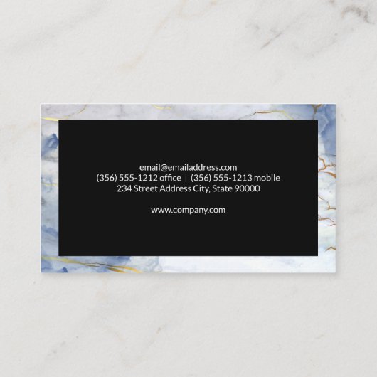 Carte De Visite Bordure de marbre | Classique (Dos)