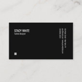 Carte De Visite Bordure de marbre minimal moderne tendance Noir (Dos)