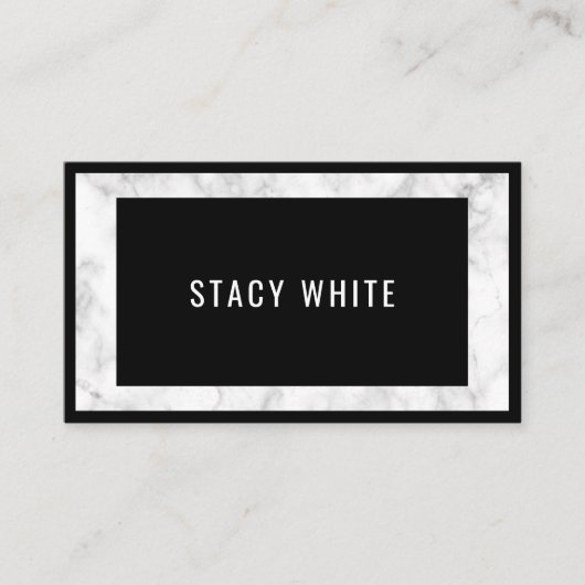 Carte De Visite Bordure de marbre minimal moderne tendance Noir (Devant)