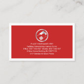 Carte De Visite Bordure de menuisier simple cadre rouge (Dos)