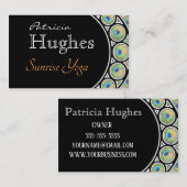 Carte De Visite Bordure de plumes de paon (Devant / Derrière)