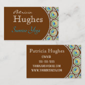 Carte De Visite Bordure de plumes de paon (Devant / Derrière)