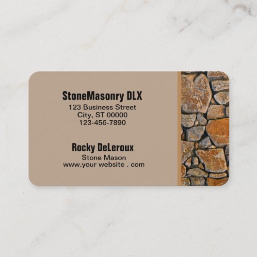 Carte De Visite Bordure de roche rustique en pierre professionnell (Devant)
