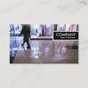 Carte De Visite Bordure de tag - Faire du shopping sous la pluie