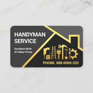 Carte De Visite Bordure de toiture en or gris