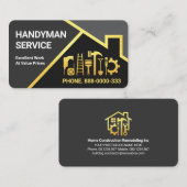 Carte De Visite Bordure de toiture en or gris (Devant / Derrière)