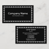 Carte De Visite Bordure de tulipe 3d - Blanc sur Noir (Devant / Derrière)