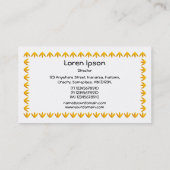 Carte De Visite Bordure de tulipe 3d - orange sur blanc (Dos)