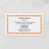 Carte De Visite Bordure de tulipe 3d - orange sur blanc (Dos)