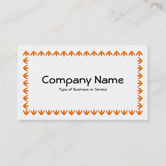 Carte De Visite Bordure de tulipe 3d - orange sur blanc (Devant)