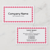 Carte De Visite Bordure de tulipe 3d - Rouge sur blanc (Devant / Derrière)
