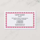 Carte De Visite Bordure de tulipe 3d - Rouge sur blanc (Dos)