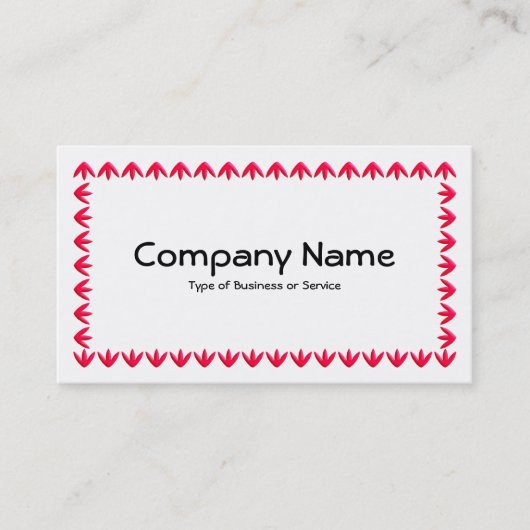 Carte De Visite Bordure de tulipe 3d - Rouge sur blanc (Devant)