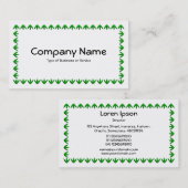 Carte De Visite Bordure de tulipe 3d - Vert sur blanc (Devant / Derrière)