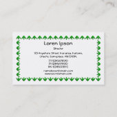 Carte De Visite Bordure de tulipe 3d - Vert sur blanc (Dos)