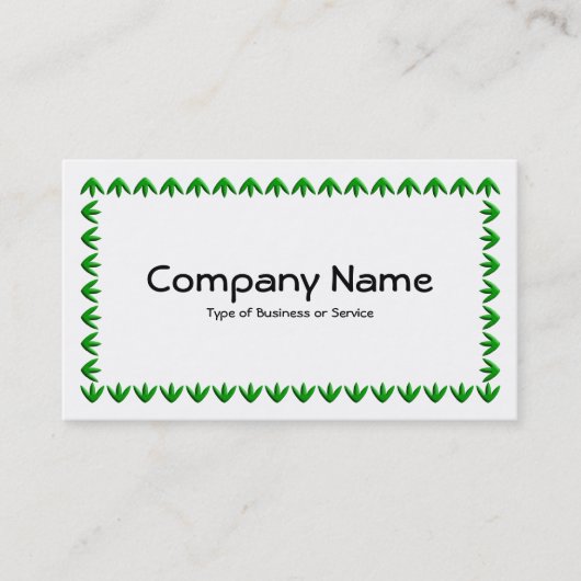 Carte De Visite Bordure de tulipe 3d - Vert sur blanc (Devant)