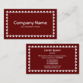 Carte De Visite Bordure de tulipe - Blanc sur marron profond (Devant / Derrière)