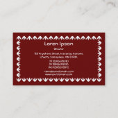 Carte De Visite Bordure de tulipe - Blanc sur marron profond (Dos)