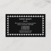 Carte De Visite Bordure de Tulipe - Blanc sur Noir (Dos)