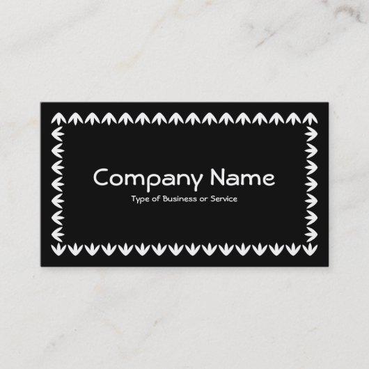 Carte De Visite Bordure de Tulipe - Blanc sur Noir (Devant)