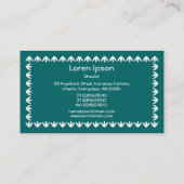 Carte De Visite Bordure de tulipe - Blanc sur Vert mousse (Dos)