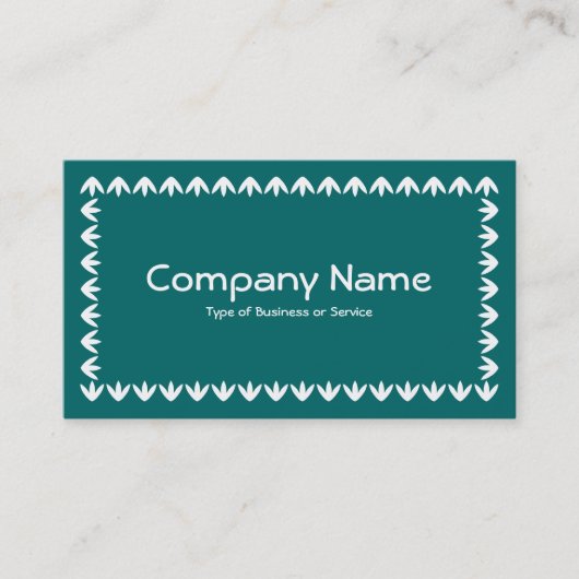 Carte De Visite Bordure de tulipe - Blanc sur Vert mousse (Devant)