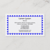 Carte De Visite Bordure de tulipe - Bleu sur blanc (Dos)