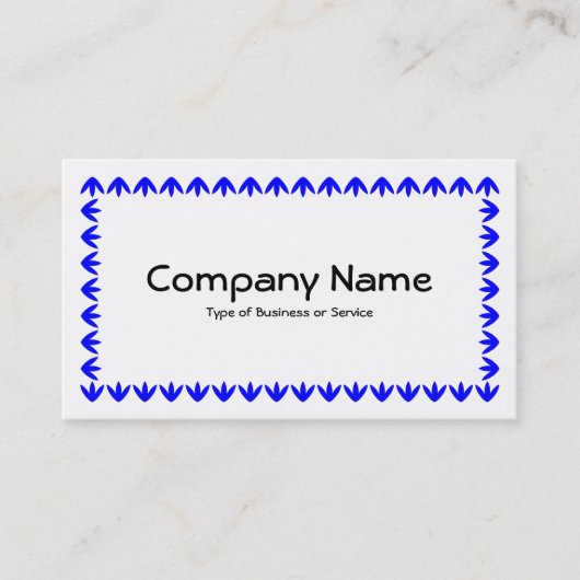 Carte De Visite Bordure de tulipe - Bleu sur blanc (Devant)