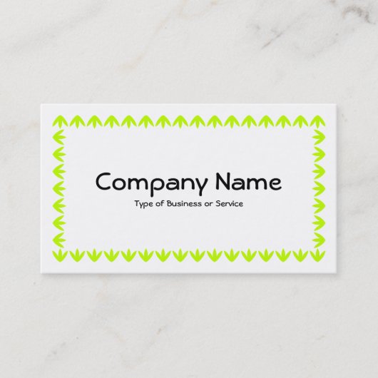Carte De Visite Bordure de Tulipe - Chartreuse Vert sur Blanc (Devant)