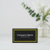 Carte De Visite Bordure de tulipe - Jaune sur Noir (Debout devant)