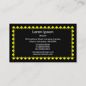 Carte De Visite Bordure de tulipe - Jaune sur Noir (Dos)