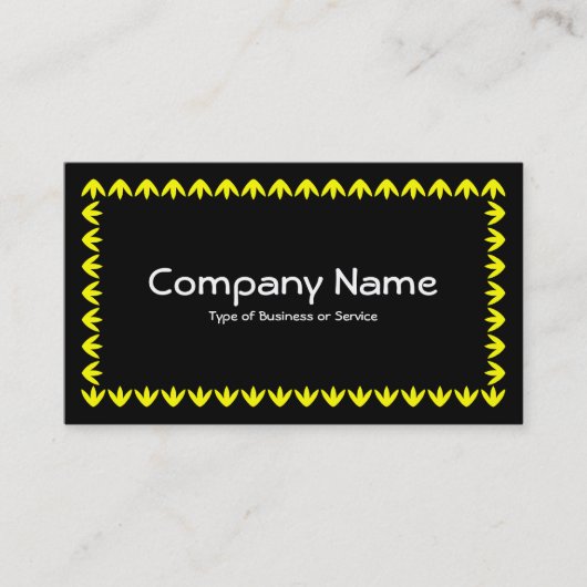 Carte De Visite Bordure de tulipe - Jaune sur Noir (Devant)