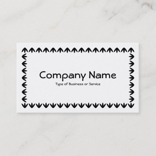 Carte De Visite Bordure de tulipe - Noir sur Blanc (Devant)
