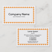 Carte De Visite Bordure de tulipe - Orange sur blanc (Devant / Derrière)