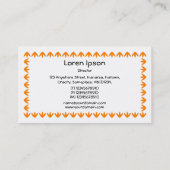 Carte De Visite Bordure de tulipe - Orange sur blanc (Dos)