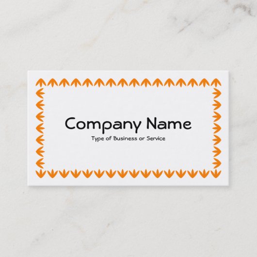 Carte De Visite Bordure de tulipe - Orange sur blanc (Devant)