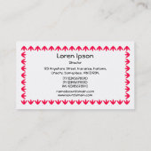 Carte De Visite Bordure de tulipe - Rouge sur blanc (Dos)