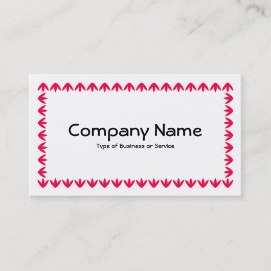 Carte De Visite Bordure de tulipe - Rouge sur blanc (Devant)