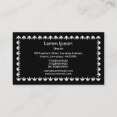 Carte De Visite Bordure de tulipes 3d - Blanc sur noir (Dos)