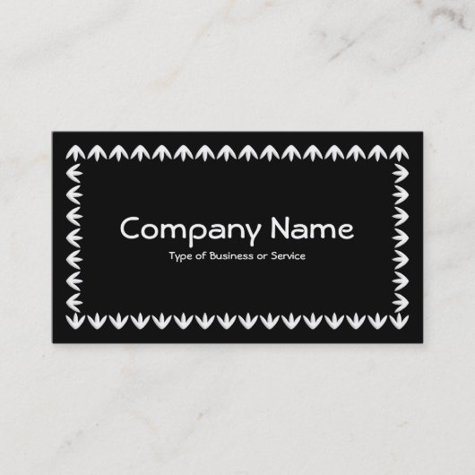 Carte De Visite Bordure de tulipes 3d - Blanc sur noir (Devant)
