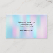 Carte De Visite Bordure d'éléments floraux | Dégradé holographique (Dos)